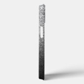 Girly Silver Glitter Black Ombre gepersonaliseerd Case-Mate iPhone Case (Achterkant / Rechts)