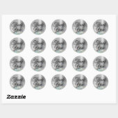Girly Silver Ombre Holo Glitter Hartelijk dank Ronde Sticker (Vel)