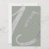 Girly Simple Sage Green Silver Foil Quinceañera Kaart (Achterkant)