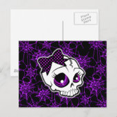 Girly Skull Briefkaart (Voorkant / Achterkant)