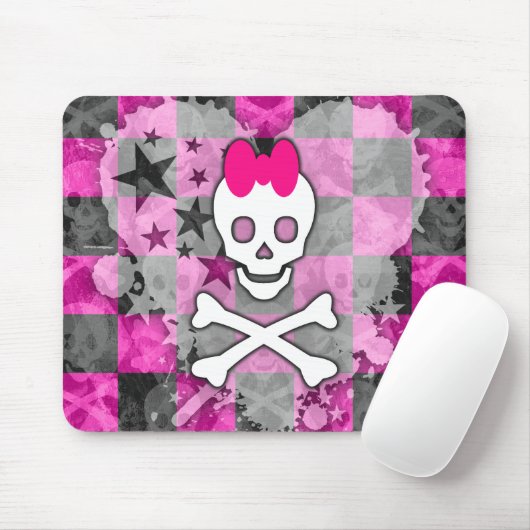 Girly Skull & Crossbones Muismat (Met muis)
