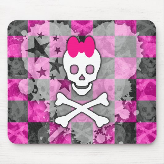 Girly Skull & Crossbones Muismat (Voorkant)