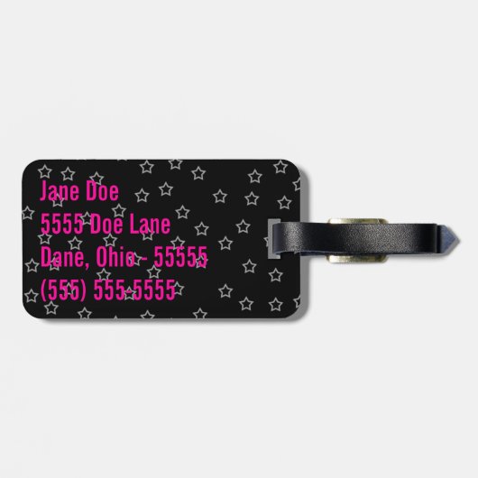 Girly Skull EMO Punk Rocker Monogram Bagagelabel (Achterkant horizontaal)