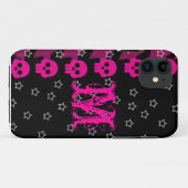 Girly Skull EMO Punk Rocker Monogram IPHONE 5 Hoes (Achterkant (horizontaal))
