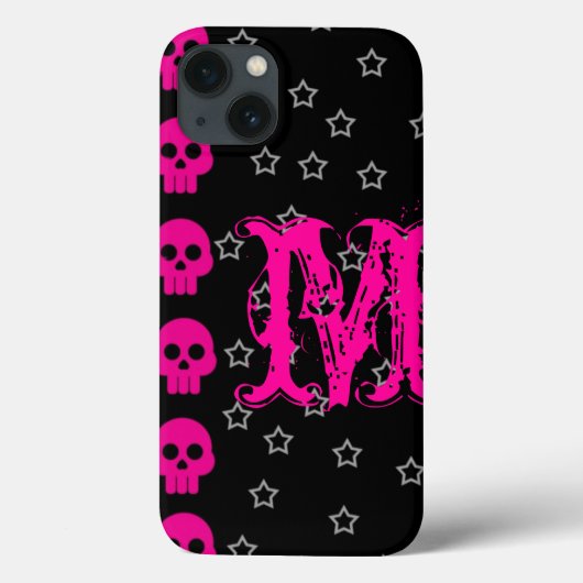 Girly Skull EMO Punk Rocker Roc Monogram IPAD Case (Achterkant)