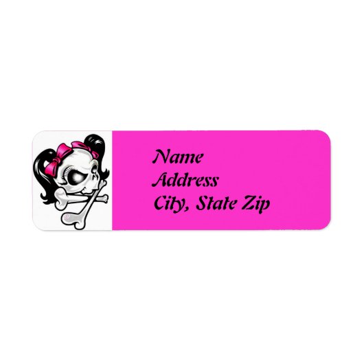 Girly Skull Etiket (Voorkant)