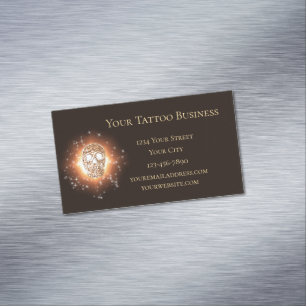 Girly Skull Gothic Cool Gold Glitter Metallic Magnetisch Visitekaartje