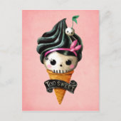 Girly Skull Ice Cream Cone Briefkaart (Voorkant)