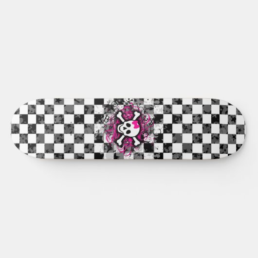 Girly Skull Skateboard (Horizontaal)