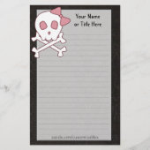 Girly Skull Stationery Briefpapier (Voorkant)