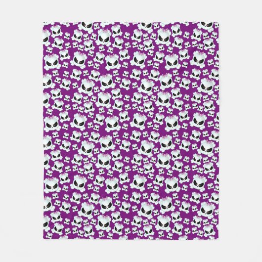 Girly Skullz Fleece Deken (Voorkant)