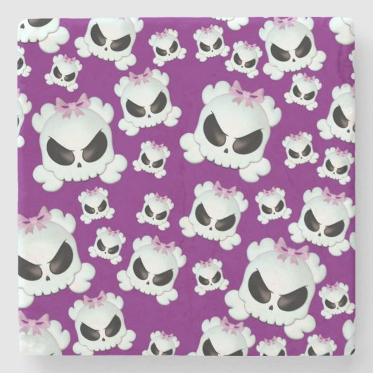 Girly Skullz Stenen Onderzetter (Voorkant)