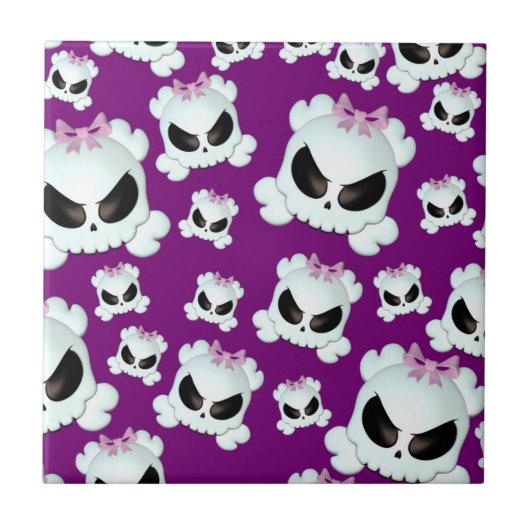 Girly Skullz Tegeltje (Voorkant)