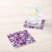 Girly Skullz Vierkante Kartonnen Onderzetter (Insitu)