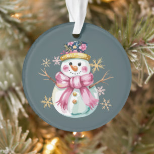 Girly Sneeuwman Winter Vakantie Kerst Cute Ornament