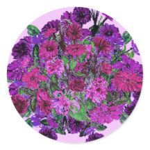 Girly Soft Lila met Paarse Flower Sticker