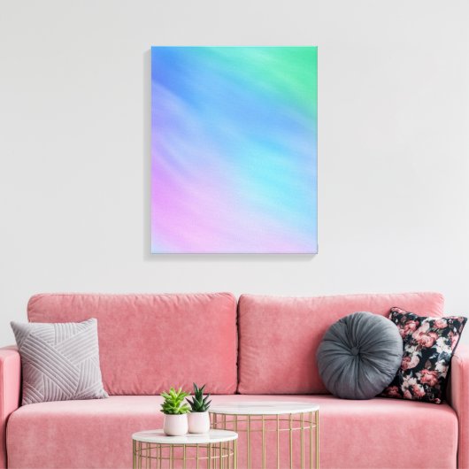 Girly Soft Rainbow kleurde Sky Canvas Afdruk (Insitu (Woonkamer))