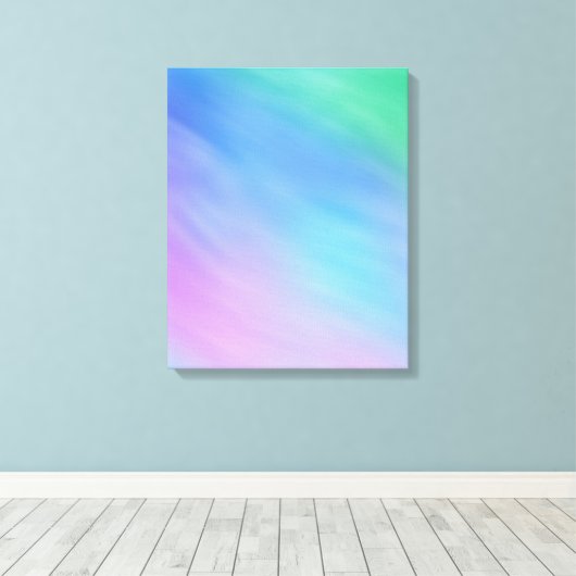 Girly Soft Rainbow kleurde Sky Canvas Afdruk (Insitu (Houten vloer))