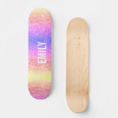 Girly Sparkles Rainbow Skateboard (Voorkant)