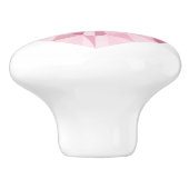 Girly Sparkly Diamond Roze Hart Keramische Knop (Zijkant)