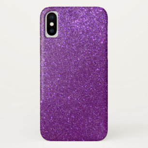 Girly Sparkly Royal Paars Glitter iPhone X Hoesje