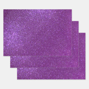 Girly Sparkly Royal Paars Glitter Inpakpapier Vel