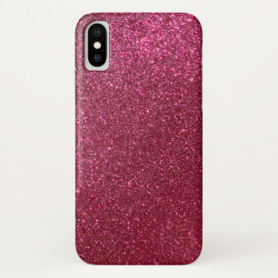 Girly Sparkly Wine Burgundy Red Glitter iPhone X Hoesje