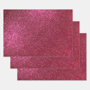 Girly Sparkly Wine Burgundy Red Glitter Inpakpapier Vel