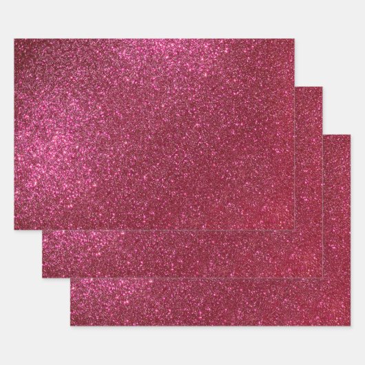 Girly Sparkly Wine Burgundy Red Glitter Inpakpapier Vel (Set)