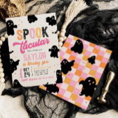 Girly Spooktacular Halloween Verjaardag Uitnodigin Kaart