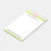 Girly Spring Floral Chevron gepersonaliseerd monog Post-it® Notes (Schuin)