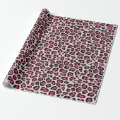 Girly stijlvolle luipaard dierenprint roze chic cadeaupapier (Uitgerold)