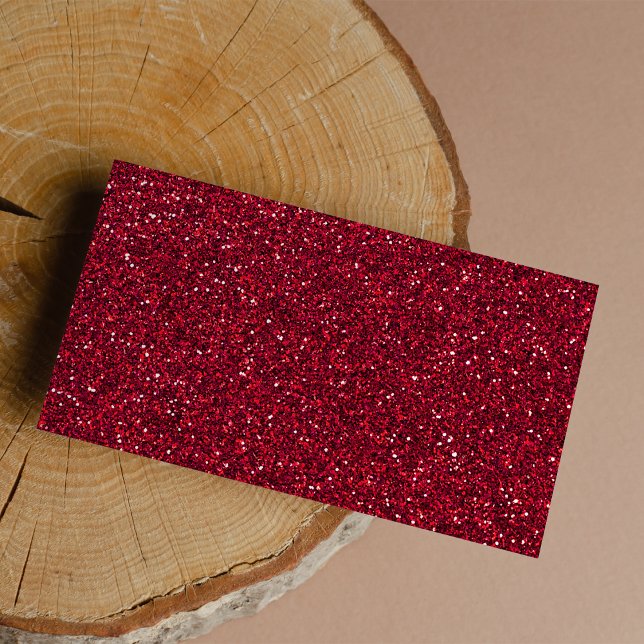 Girly stijlvolle rode glitter foto afdrukken visitekaartjes (Girly Stylish Red Glitter )