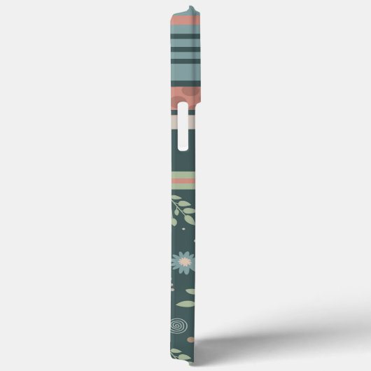 Girly Stripe Floral  Modern Trendy Case-Mate iPhone Case (Achterkant / Rechts)