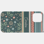 Girly Stripe Floral  Modern Trendy Case-Mate iPhone Case (Achterkant (horizontaal))