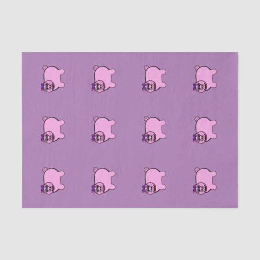 Girly Stuffed Pig Tissuepapier (Voorkant)