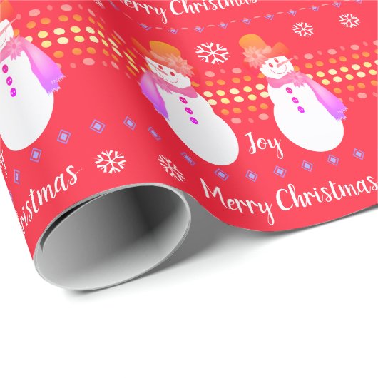 Girly Styled Snowman Designer Cadeaupapier (Rol Hoek)