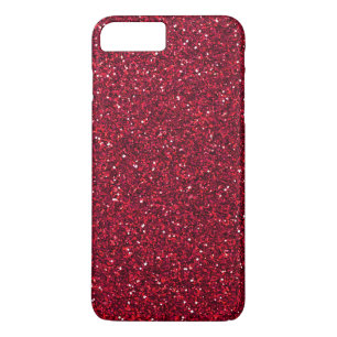 Girly Stylish Red Glitter iPhone 8 Plus / 7 Plus Hoesje