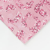  Girly Sugar Pink Glitter Luipaard Fleece Deken (Hoek)