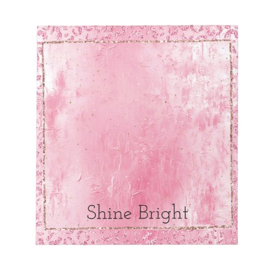 Girly Sugar Pink Glitter Luipaard Notitieblok (Voorkant)