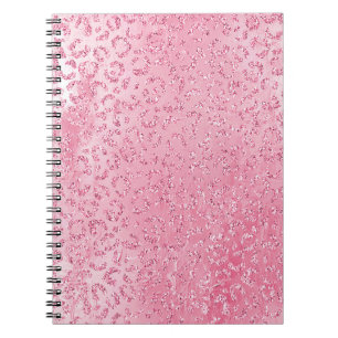 Girly Sugar Pink Glitter Luipaard Notitieboek