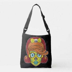 Girly Sugar Skull Illustratie Kunst Crossbody Tas