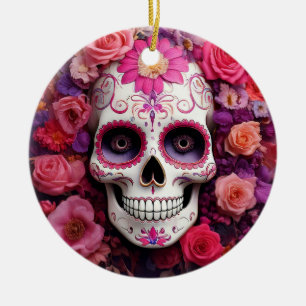 Girly Sugar Skull-Ornament Keramisch Ornament