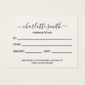 Girly Summer Palm Feuille Business Cadeau Certific (Dos)