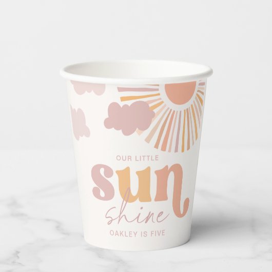 Girly Sunshine Party Cups Papieren Bekers (Achterkant)