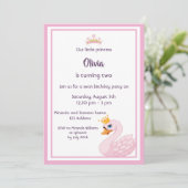 Girly Swan 2e anniversaire carte d'invitation (Debout devant)