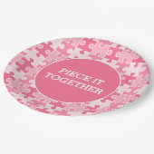 Girly Sweet Pink Stuk Het Samen Puzzel Papieren Bordje (Gekanteld)