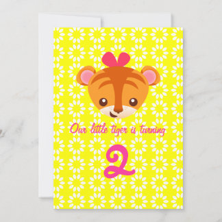 Girly Tiger Invitation Kaart