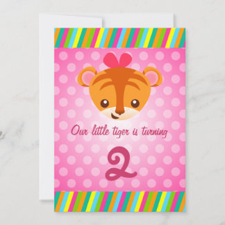 Girly Tiger Invitation Kaart