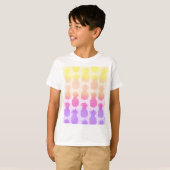 Girly Topical Rainbow Summer Pineapples Patroon T-shirt (Voorkant volledig)